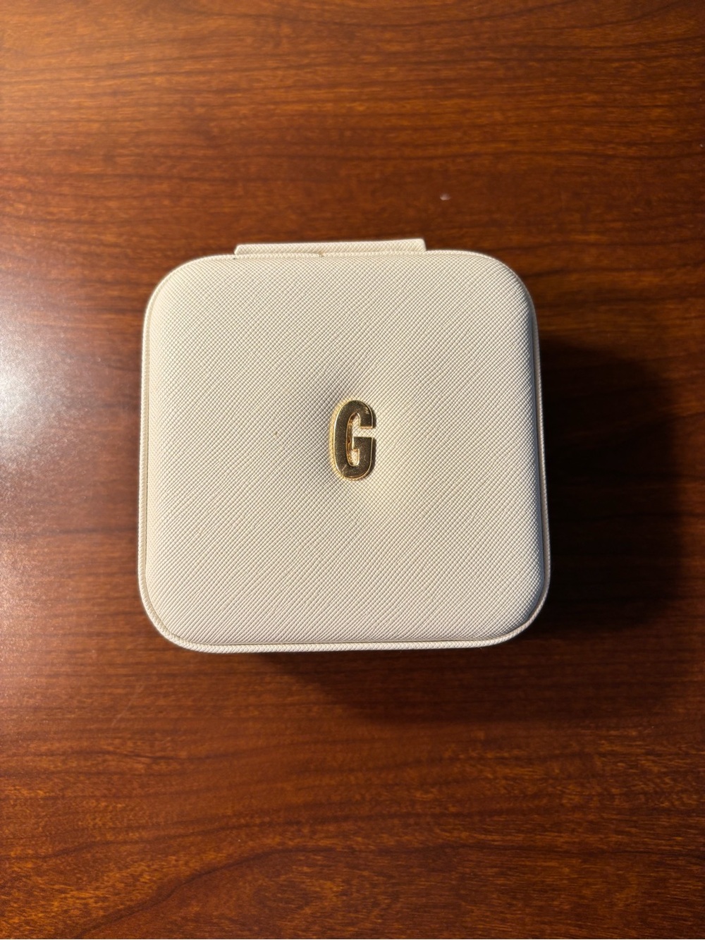EUC Jewelry storage/travel case, G initial